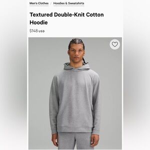 Men’s Lululemon gray textured double knit hoodie